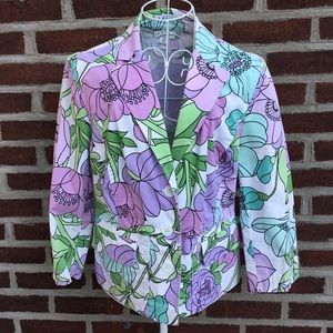Loft pastel floral white blazer